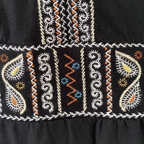 RXB Paisley Embroidered V-Neck Sleeveless Tunic Tank Top Lined Cotton Boho Cute - Picture 9 of 16